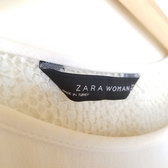 ZARA Woman Short Sleeve White blouse Size Small - Picture 4 of 5